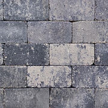 Getrommelde betonstraatsteen - Stonique - 21x10,5x6 cm - Grijs/Zwart