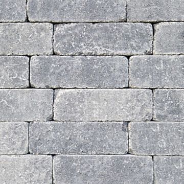Getrommelde - longstone - Stonique - 7 cm - Grijs/Zwart